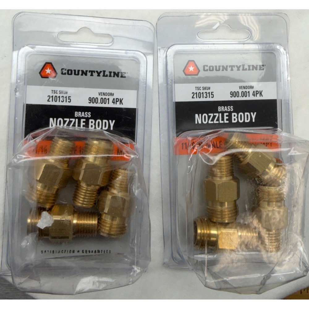 CountyLine Brass Nozzle Body 11/16 Male 1/4 MPT 8pk Lot 2101315 900.001 4PK